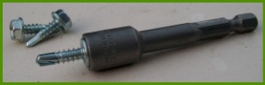 Photo of self drilling screws and fitting tool